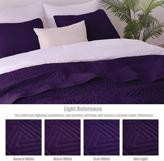 Whale Flotilla Soft Geometric Twin Quilt Set - Image 6