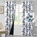 H.VERSAILTEX 100% Blackout Curtains 96 inch Length 2 Panels Set Cattleya Floral by HVERSAILTEX