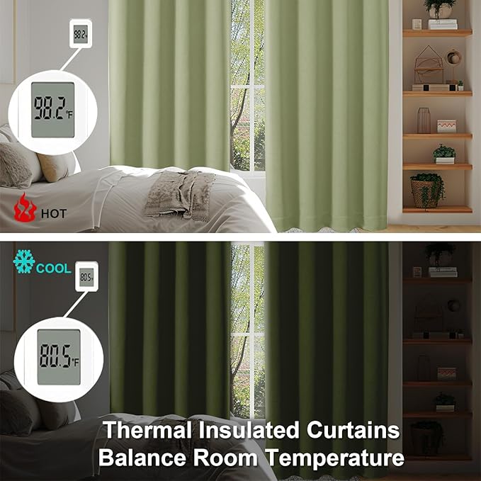 Simplebrand Ava Sage Green Extra Long 10ft Room Daekening Curtains - Image 6