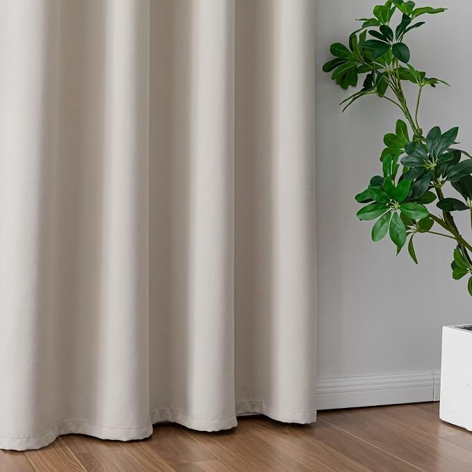 IGEMAEVE Blackout Curtains for Bedroom Grommets Cream 52" W x 96" L | Living - Image 5