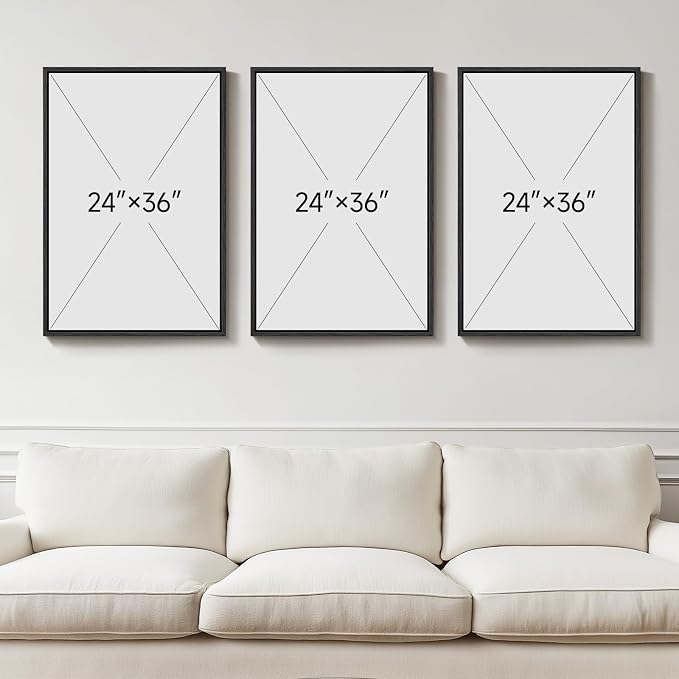 Large Framed Black and White Gray Abstract Wall Art - Image 3