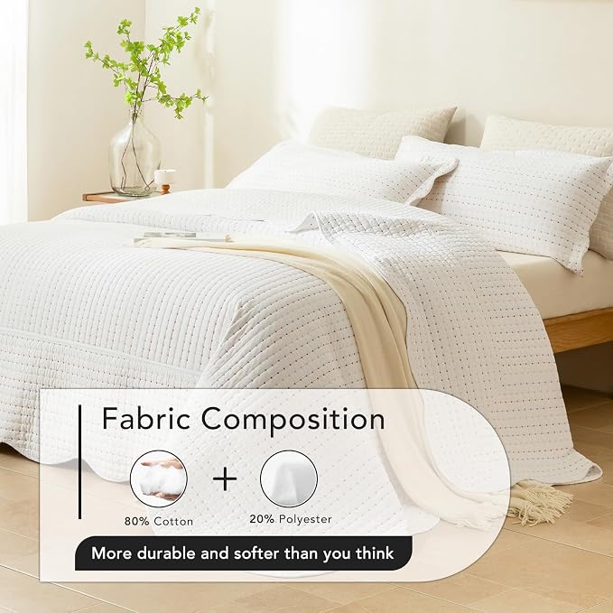 Lady Ann Oversized King Quilt 128x120, Lightweight & Soft Farmhouse Coverlet - Image 5