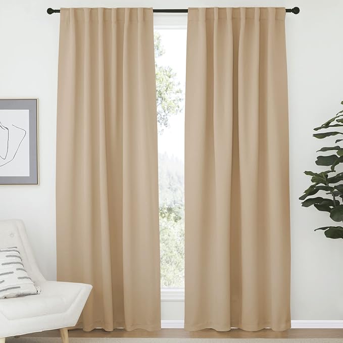 NICETOWN Blackout Living Room Curtains 80 inches Long, 1 Pair, Thermal by NICETOWN
