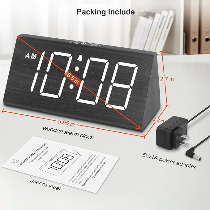 DreamSky Wooden Digital Alarm Clock - Image 7