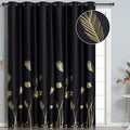 Black Blackout Curtain for Sliding Glass Door 80W x 96L Inch Light Blocking by ESTELARTEXTILER