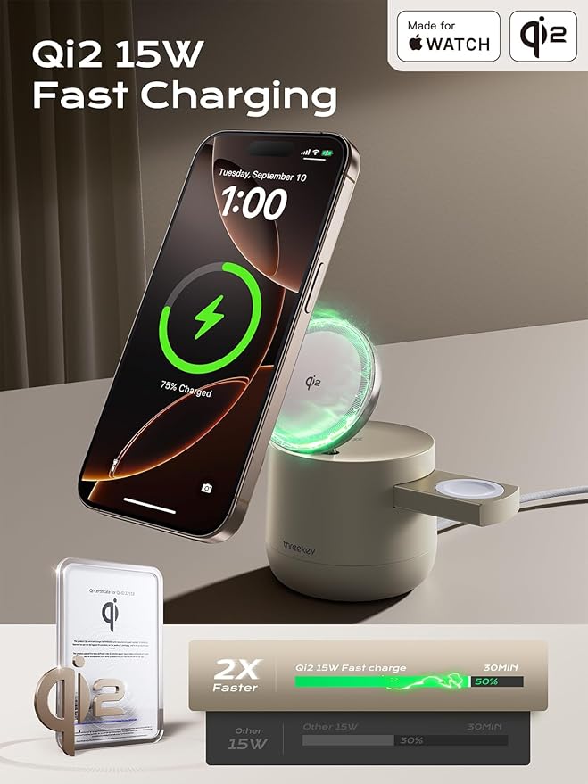 4 in 1 Qi2 Magnetic Wireless Charging Station, 15W Fast Charger - Image 4