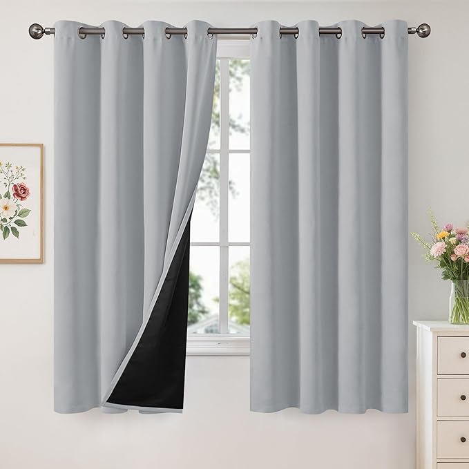 YoungsTex 100% Blackout Curtains 63 Inch Length, Thermal Insulated Drapes by YoungsTex
