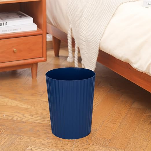 Small Bathroom Trash Can Plastic Wastebasket Garbage Can Navy Blue 2 Pack | - Image 2