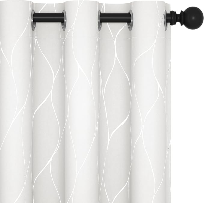 Deconovo Curtains for Living Room, Pattern Blackout Curtains 63 Inches Long | by Unknown