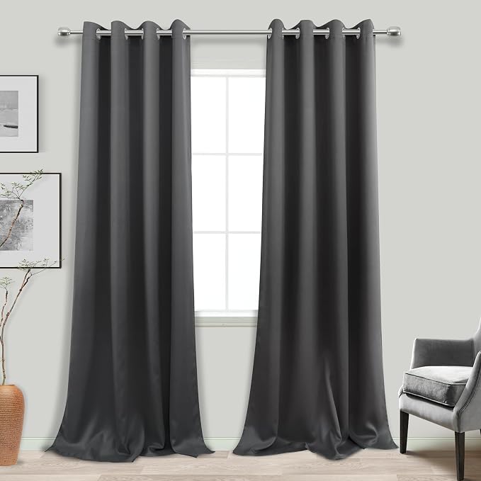 KOUFALL 120 Inch Blackout Curtains, 10FT Floor to Ceiling Grommet Curtains - Image 3