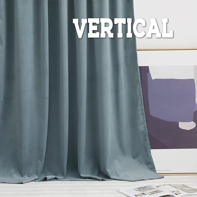 RYB HOME Blue Velvet Curtains 96 inches - Image 4