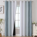 Stone Blue and Greyish White Blackout Curtains Living Room 108 Inches Long | by ESTELARTEXTILER