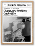 iHery 12x16in Champagne Problems on the Rise Framed Newspaper Art | Natural OAK by iHery