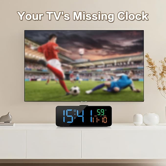 3-in-1 Digital Clocks for Living Room, Small & Compact Alarm Clock | Temperature - Image 4