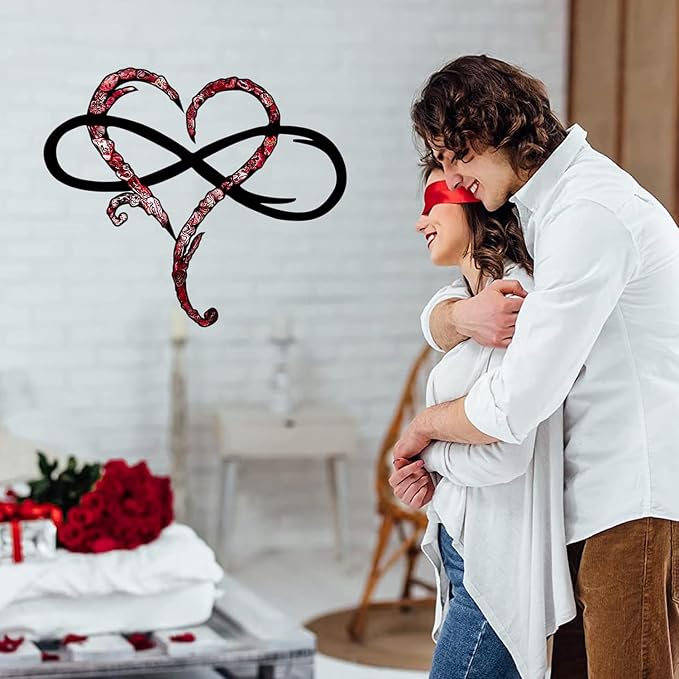 Infinity Heart Wall Decor, Unique Infinity Heart Metal Wall Art Decor Love Sign - Image 7