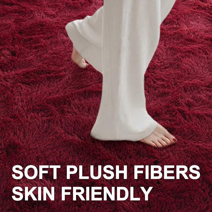 Area Rugs for Living Room, 6x9 Feet Soft Fluffy Shagg Plush Rug High Pile Large - Image 4