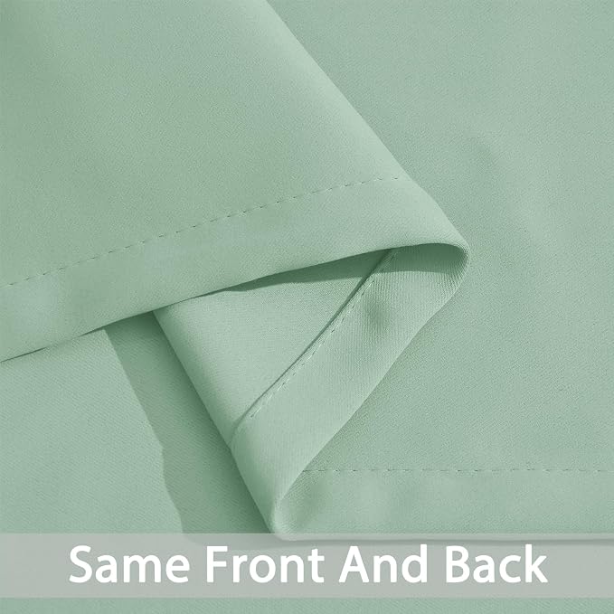 Yakamok Room Darkening Curtains 52x63 inch Light Sage Green-Living Room | 2 - Image 4