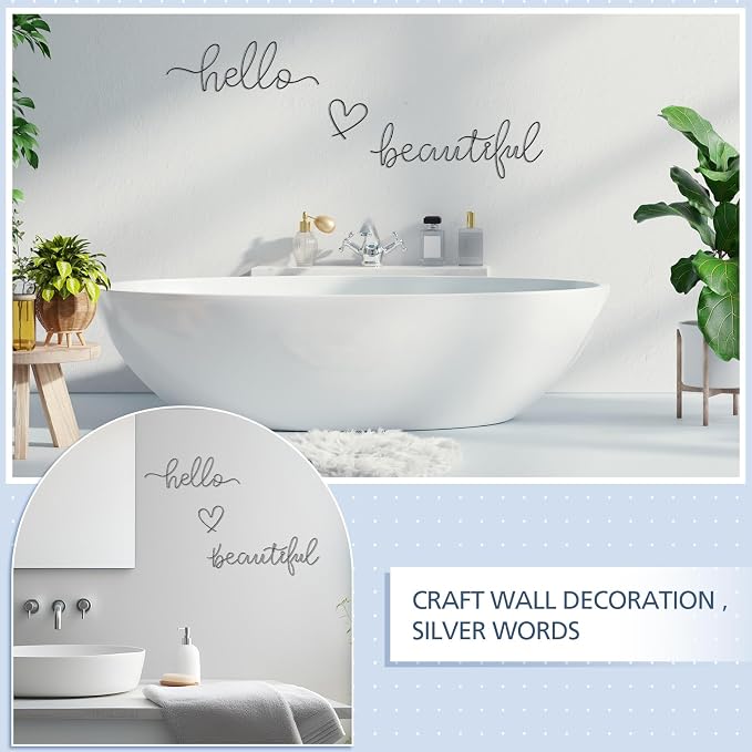 Hicarer Metal Hello Gorgeous Wall Art Minimalist Wall Decor, Beautiful | - Image 4
