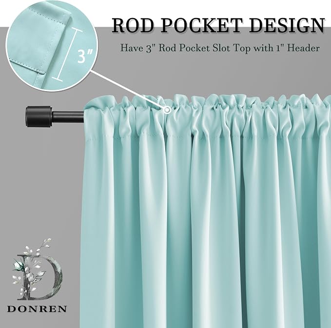 Aqua Blackout Curtains for Bedroom - Image 2