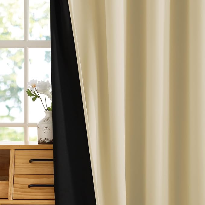 RYB HOME 100% Blackout Curtains 63 inches Length, Thermal Insulated | Total - Image 6