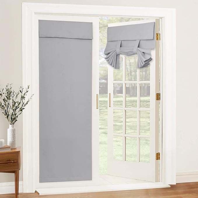 RYB HOME Blackout French Door Curtain, No Drill, W26 x L72, 1 Panel | Self by RYBHOME