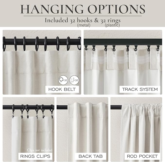 QJmydeco 132 Inch Curtains Extra Long Living Room - Image 4