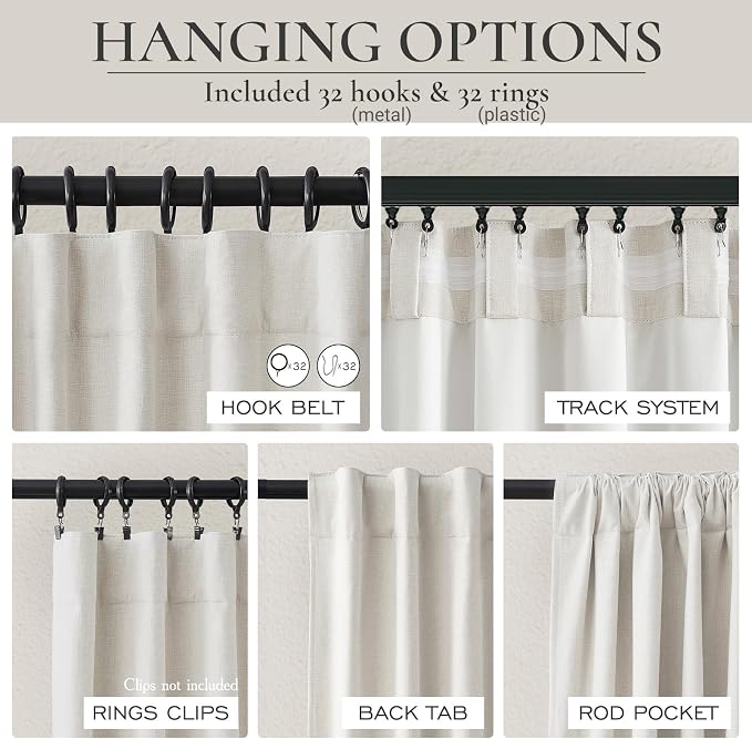 100 Percent Blackout Sliding Glass Door Curtains 120 Inches Long 2 Panels - Image 4