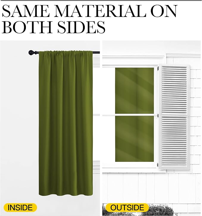 NICETOWN Blackout Curtains for Bedroom, 1 Pair, 70 by 63-inch, Window Treatment - Image 5