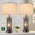 AIEAMPDO Set of 2 Farmhouse Bedroom Table Lamps by AIEAMPDO