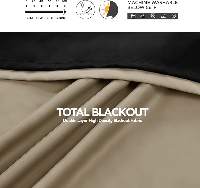 Deconovo High Density 100% Blackout Curtains, Thermal Insulated & Energy Saving - Image 7