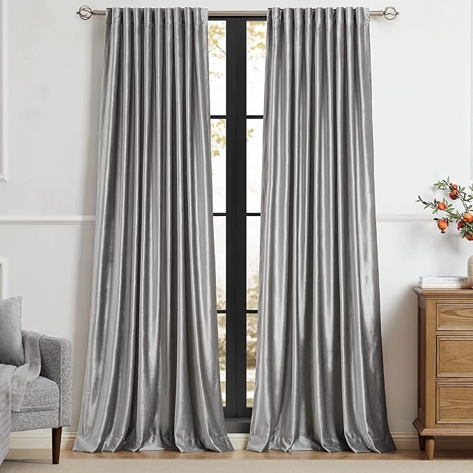 PRIMROSE Light Grey Curtains 90 inch by PRIMROSE