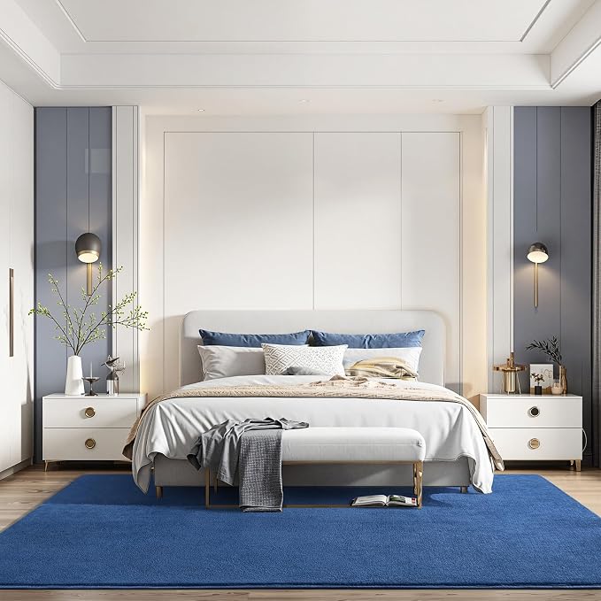 Large Area Rugs for Bedroom Living Room, 6x9 Blue Memory Foam Rug | Thickened - Image 7
