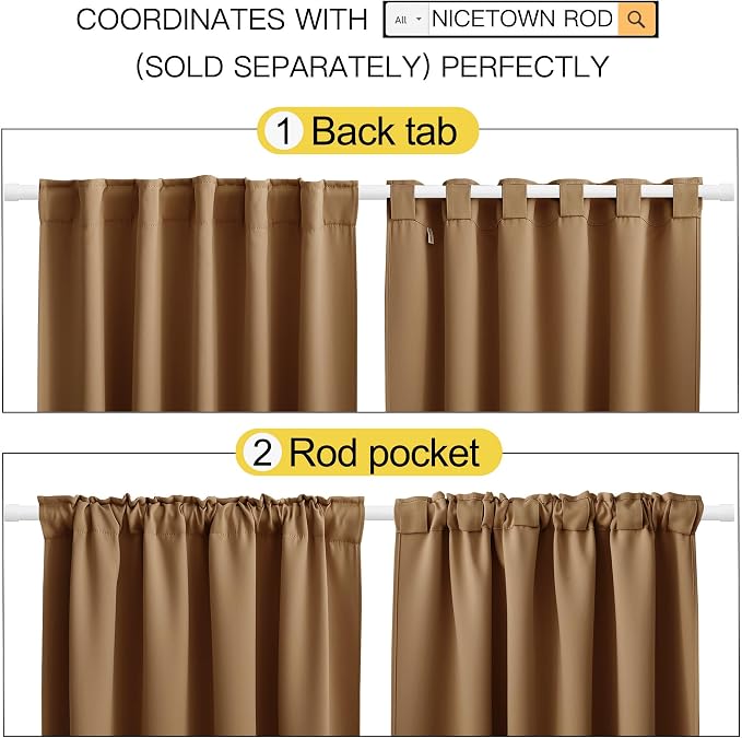 NICETOWN Living Room Blackout Draperies Curtains - Image 3