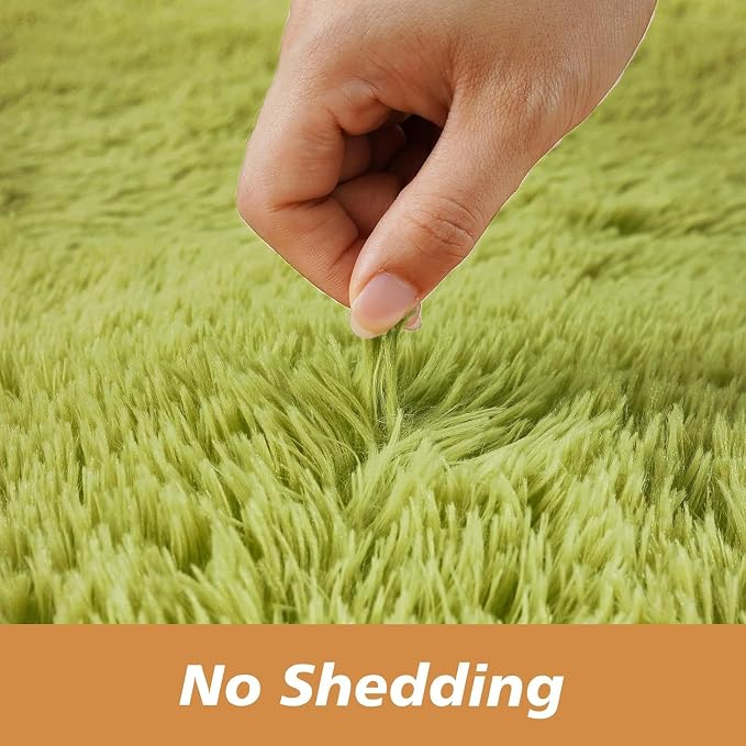 Grass Green Round Shag Area Rug - Image 3