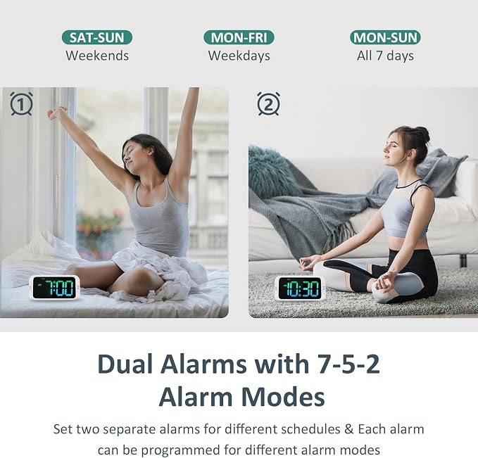 Odokee Digital Dual Alarm Clock - Image 4