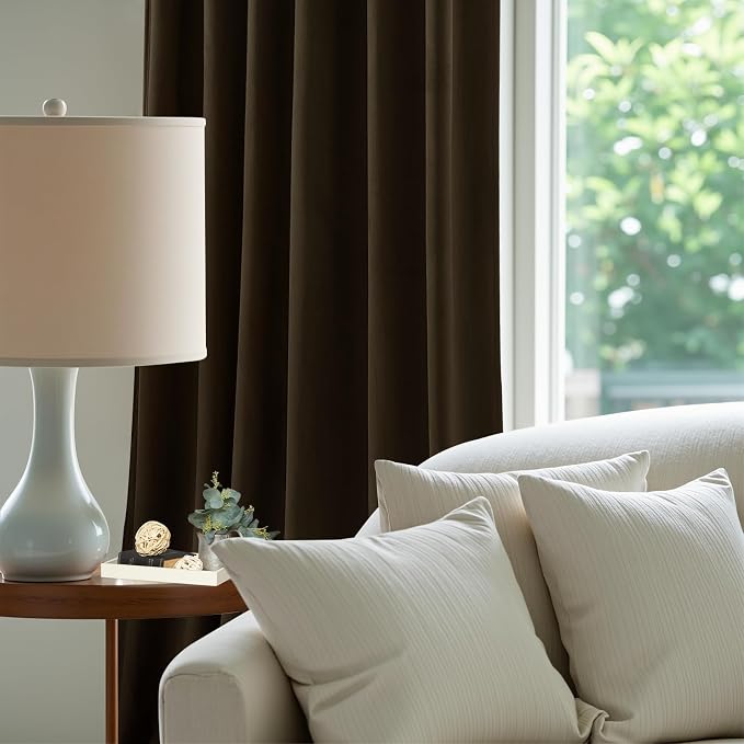 90 Inch Long Velvet Curtains for Bedroom Back Tab Drapes Room Darkening | - Image 4
