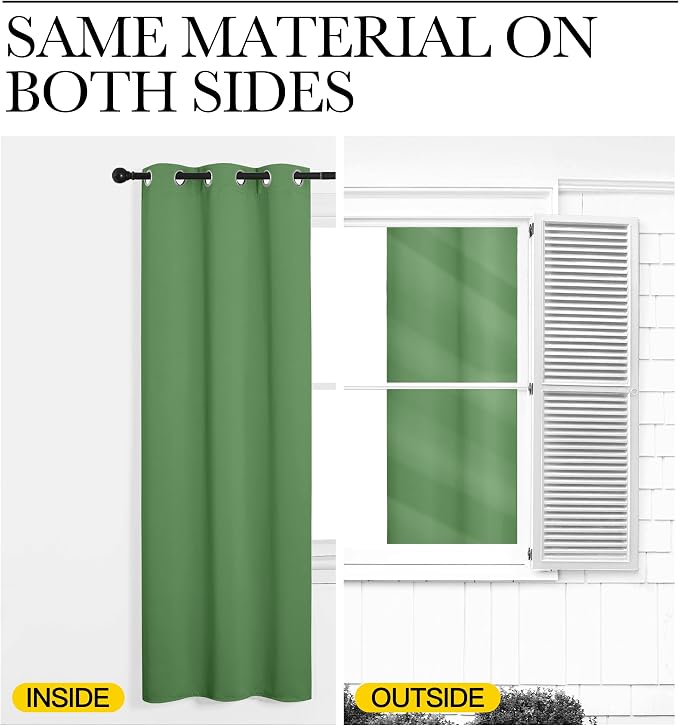 NICETOWN Froest Green Blackout Curtains 96 inches Length - Image 5