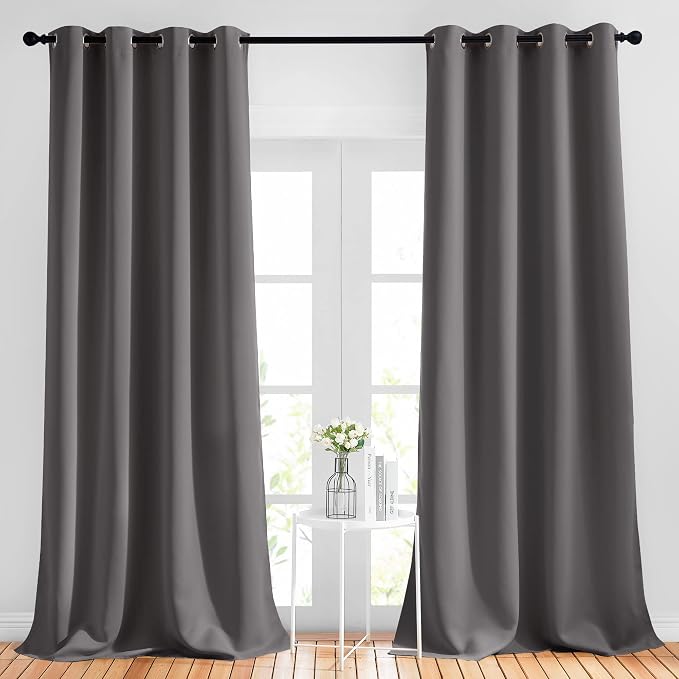 NICETOWN Grey Blackout Curtains 108 inches Long by NICETOWN