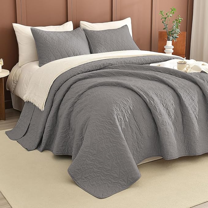 Lady Ann Gray Oversized King Bedspread 128x120 by LadyAnn
