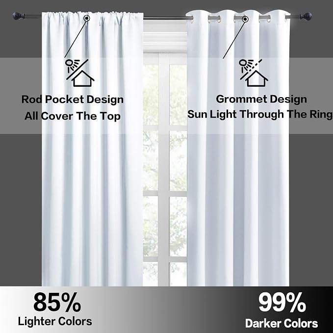 RYB HOME Cafe Curtains 30 inch Length, Short Window Curtain Tiers | Light UV - Image 5