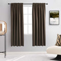 Chocolate Brown Blackout Curtains Rod Pocket Curtain Panels -Thermal Insulated by DONREN