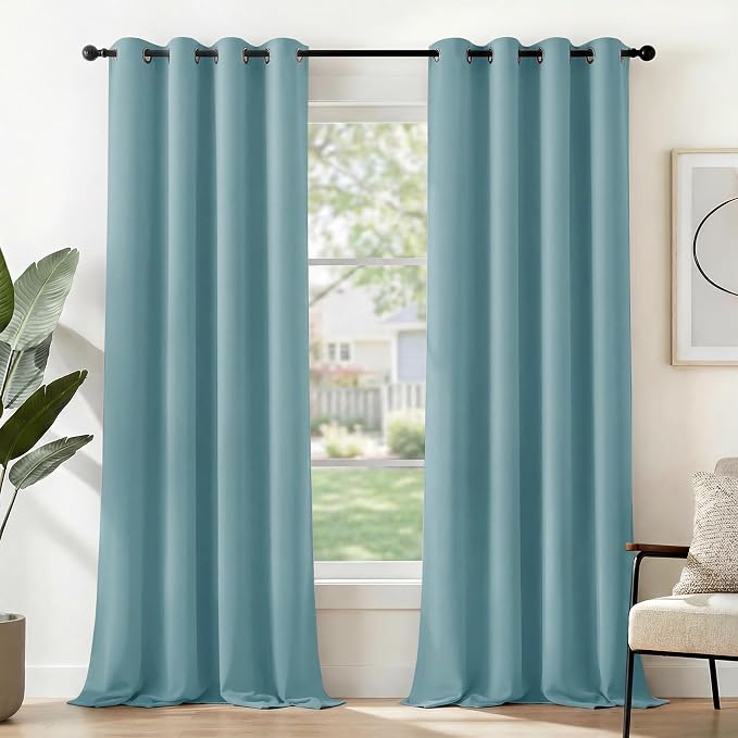 Deconovo Blackout Curtains for Bedroom and Living Room 96 Inches Long | Black by Unknown