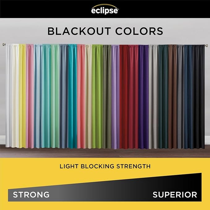 ECLIPSE Kendall Blackout Thermal Rod Pocket Window Curtain - Image 6