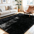 4x6 Fluffy Area Rug for Living Room: Soft Non-Slip Black Bedroom Carpet | Ultra by Oriannal