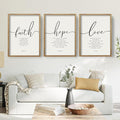 Houmury 3PCS Framed Faith Hope Love Bible Verses Wall Art Farmhouse Religious by Houmury