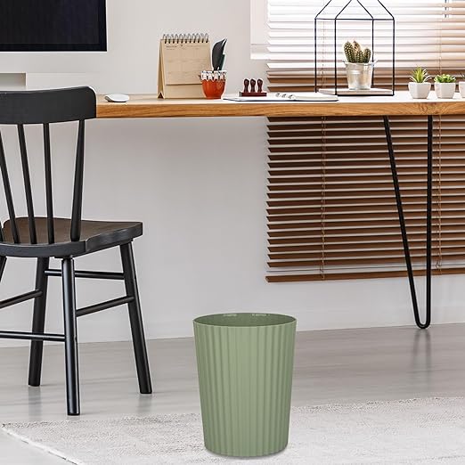 JiatuA Small Bathroom Trash Can Plastic Wastebasket Garbage Can Green | Sturdy - Image 4