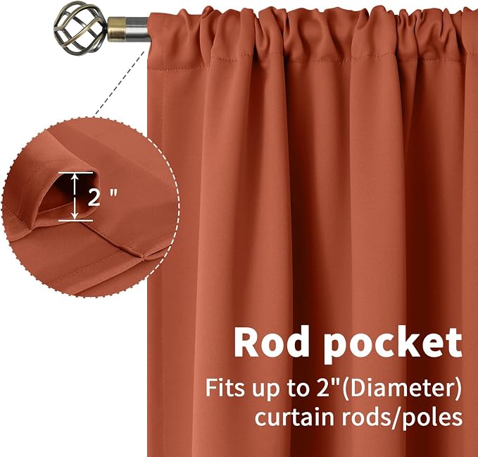 BGment Terracotta Blackout Curtains - Image 4