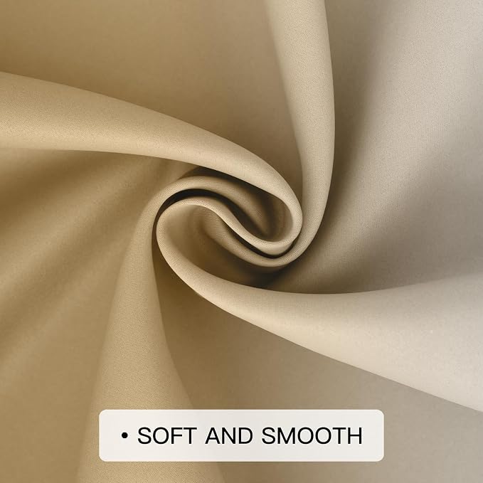 COSVIYA Grommet Blackout Ombre Beige Curtains W52 x L84 Inch | Gradient Light - Image 6