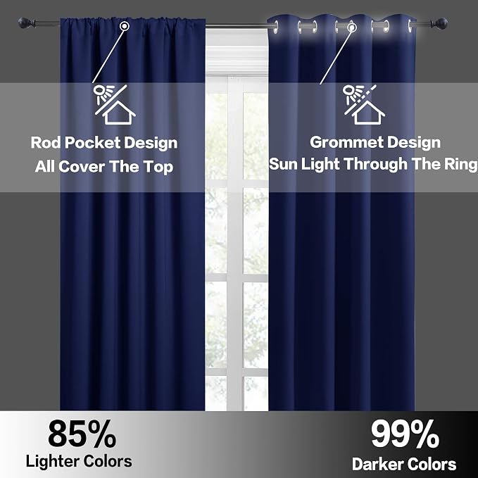 RYB HOME RV Curtains for Camper Windows, Mini Small Blackout Curtain Tiers | - Image 6