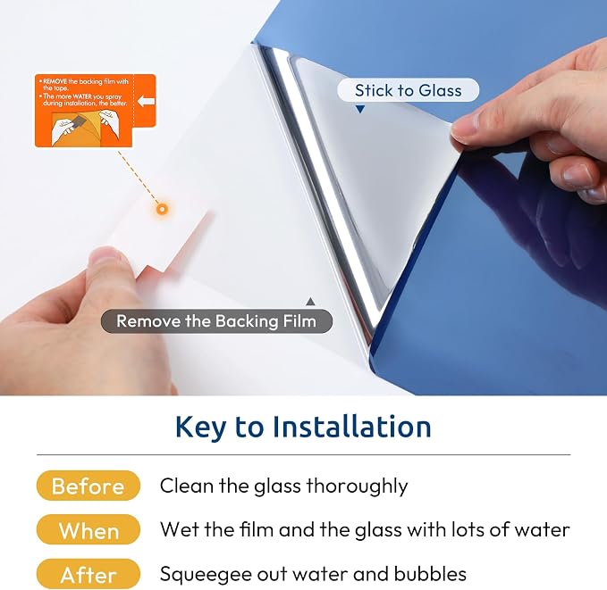 rabbitgoo Window Privacy Film One Way, 23.6" x 78.7", Heat Sun Blocking Anti UV - Image 8